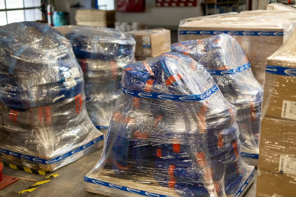 Tyres in Schwalbe distribution centre